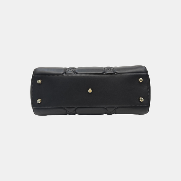 Lady D-Sire Medium Cannage Calfskin Black