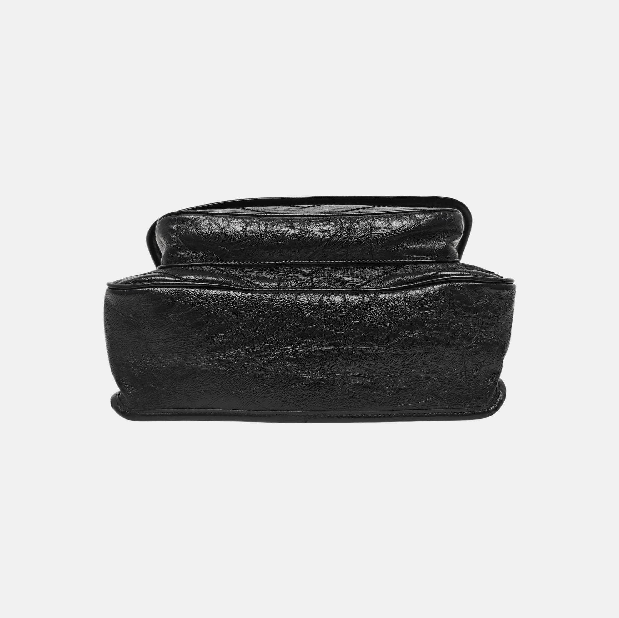 NIKI Medium Chevron Calfskin Black