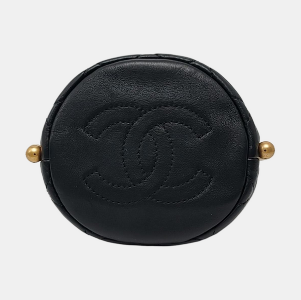 DRAWSTRING Mini Quilted Calfskin Black