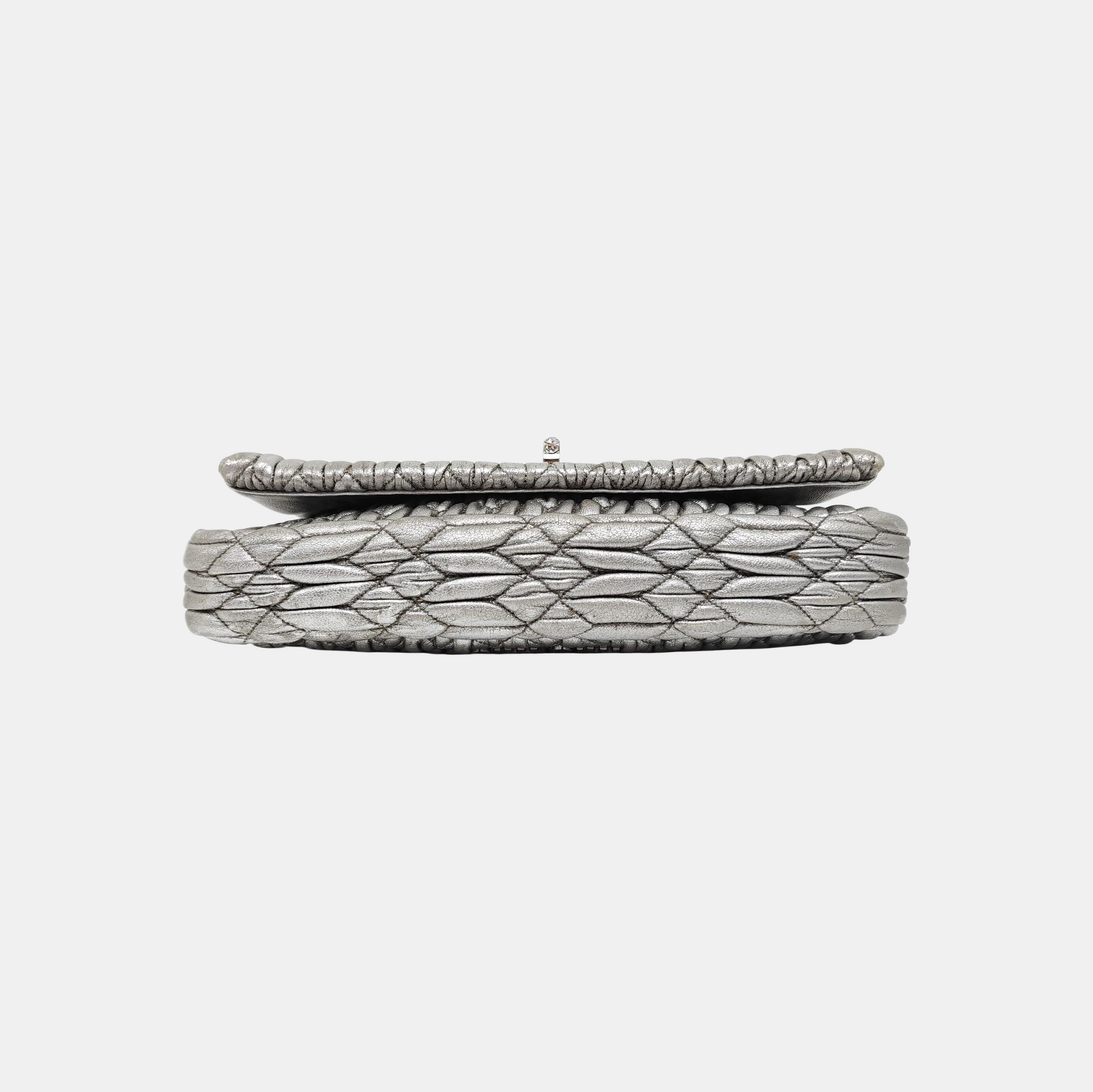 Crystal Quilted Lambskin Silver