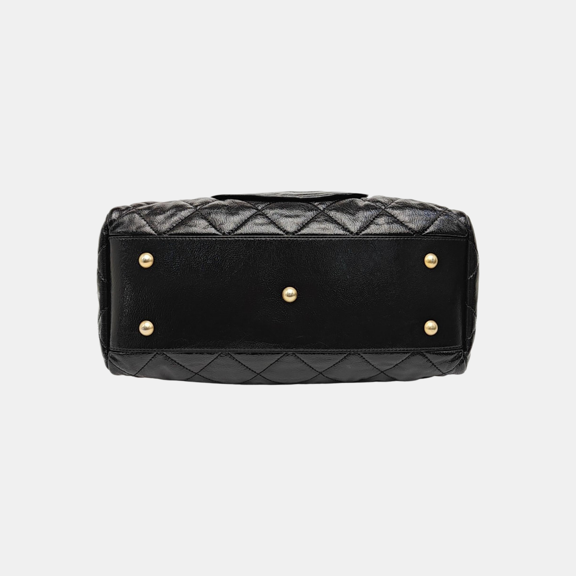 Quilted Calfskin Shoulder Bag Black