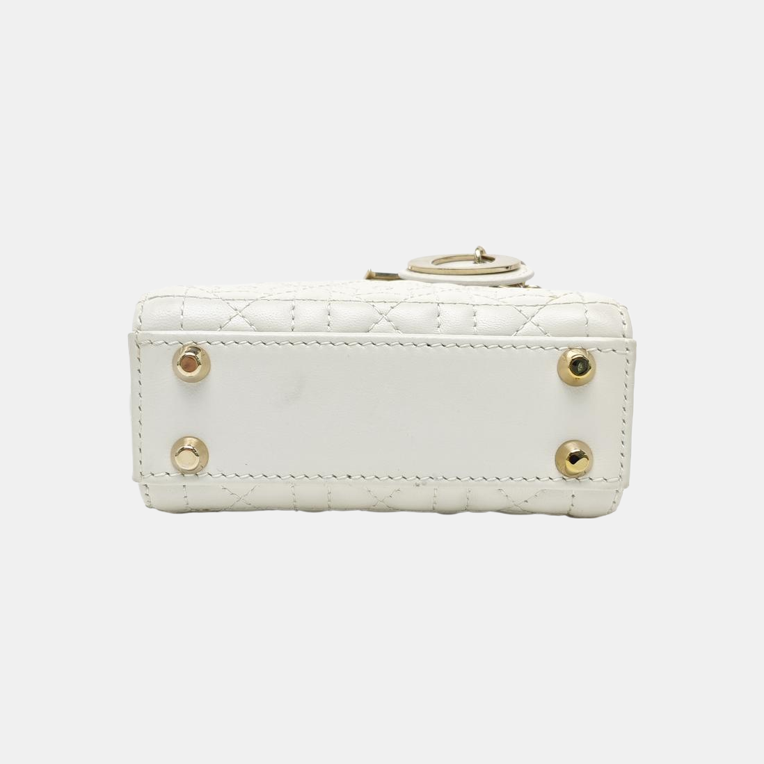 Lady Dior Super Mini Quilted Lambskin White