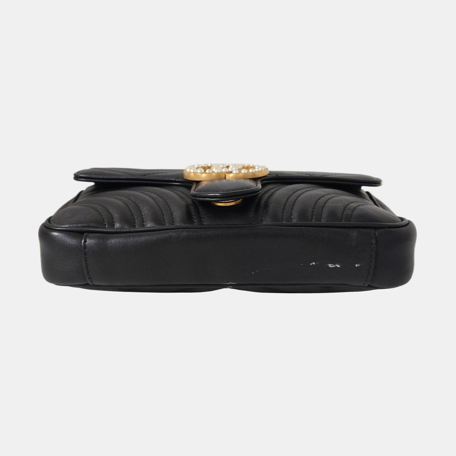 GG Marmont Small Quilted Calfskin Black
