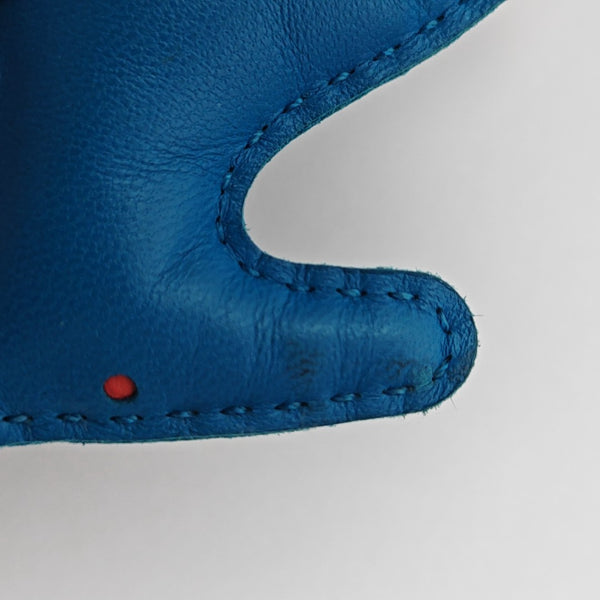 Leather Bag Charm Blue
