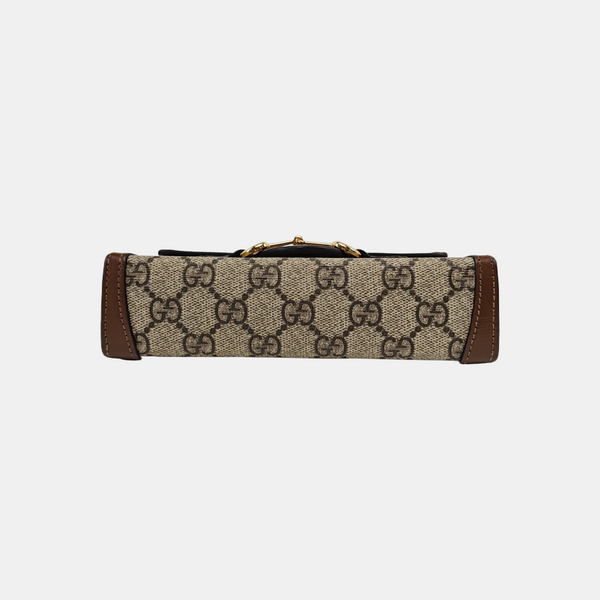 Authenticated pre-owned  Horsebit 1955 Mini Monogram Coated Canvas Beige - Shoulder Bag at Looply