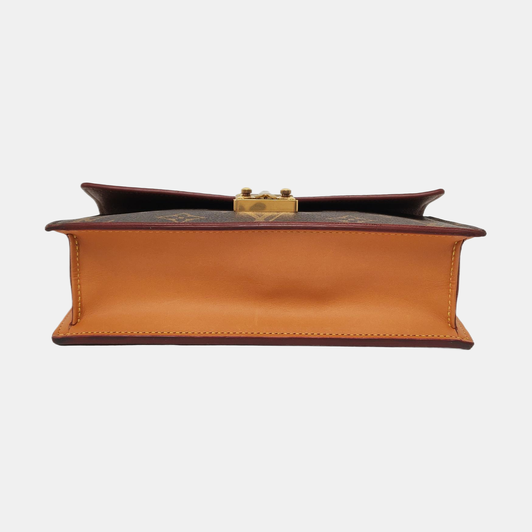 S LOCK Monogram Coated Canvas Brown