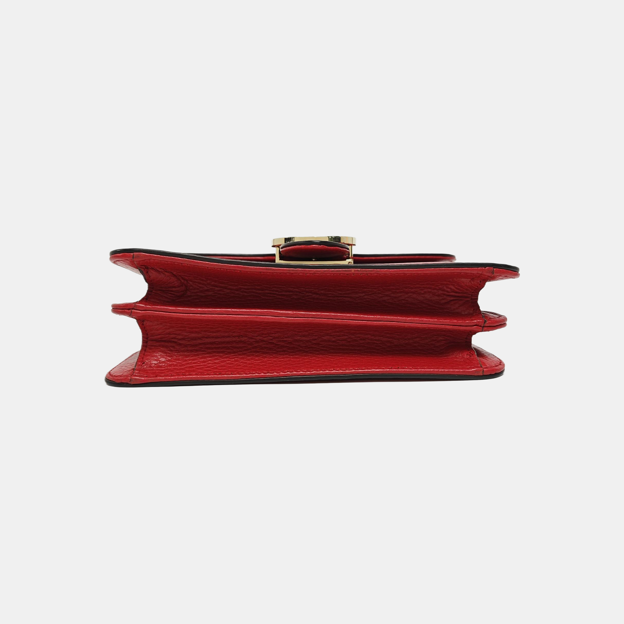 Interlocking G Small Calfskin Red