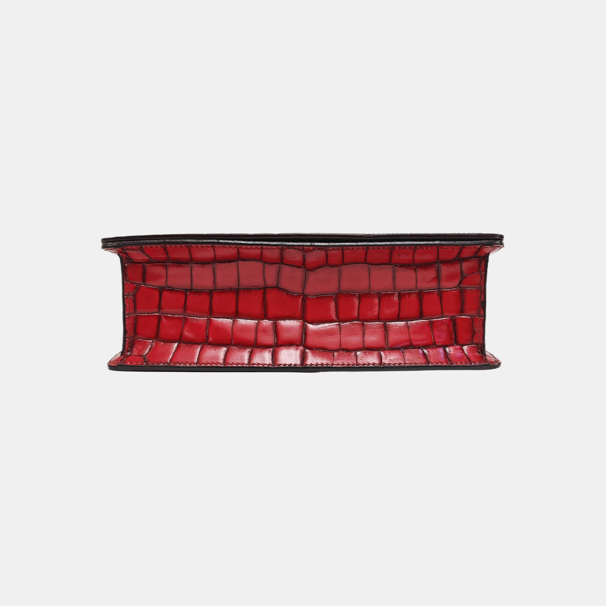Calfskin Top Handle Bag Red