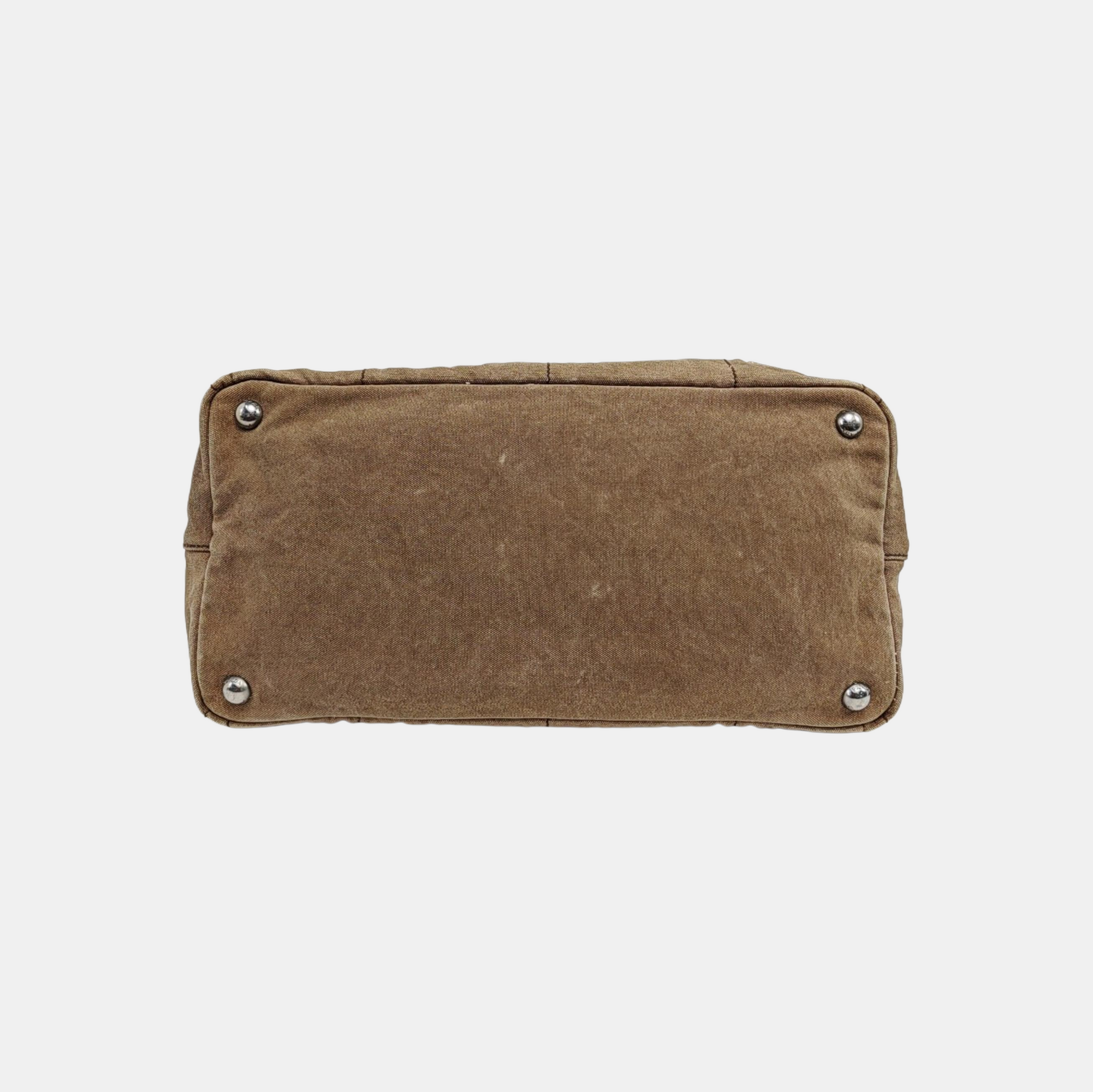 Quilted Canvas Tote Bag Brown