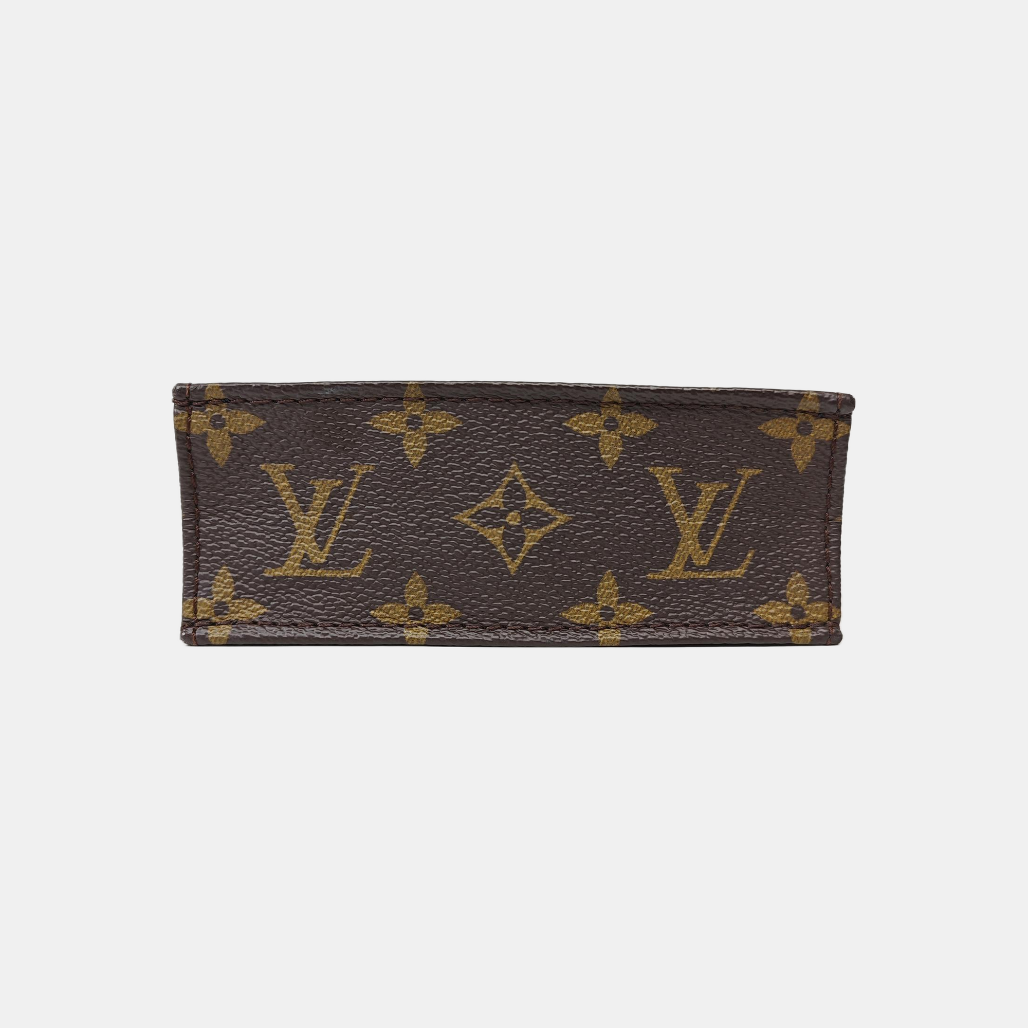 SAC PLAT Mini Monogram Coated Canvas Brown