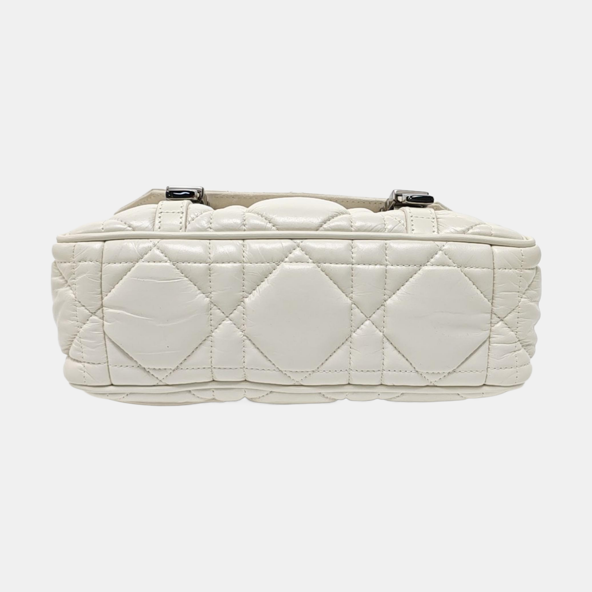 Authenticated pre-owned  Diorcamp Small Cannage Calfskin White - Shoulder Bag at Looply
