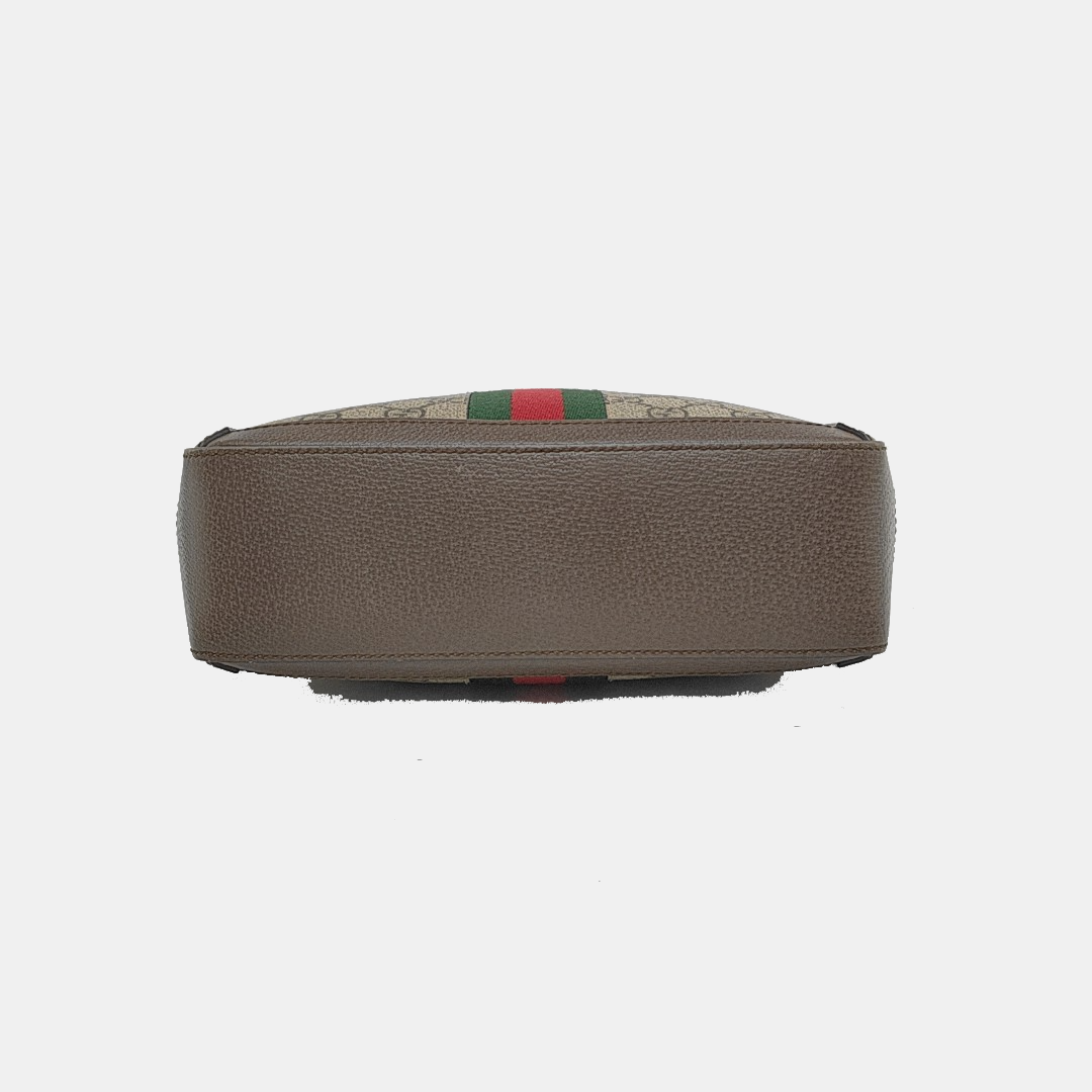 Ophidia Small Monogram Coated Canvas Beige