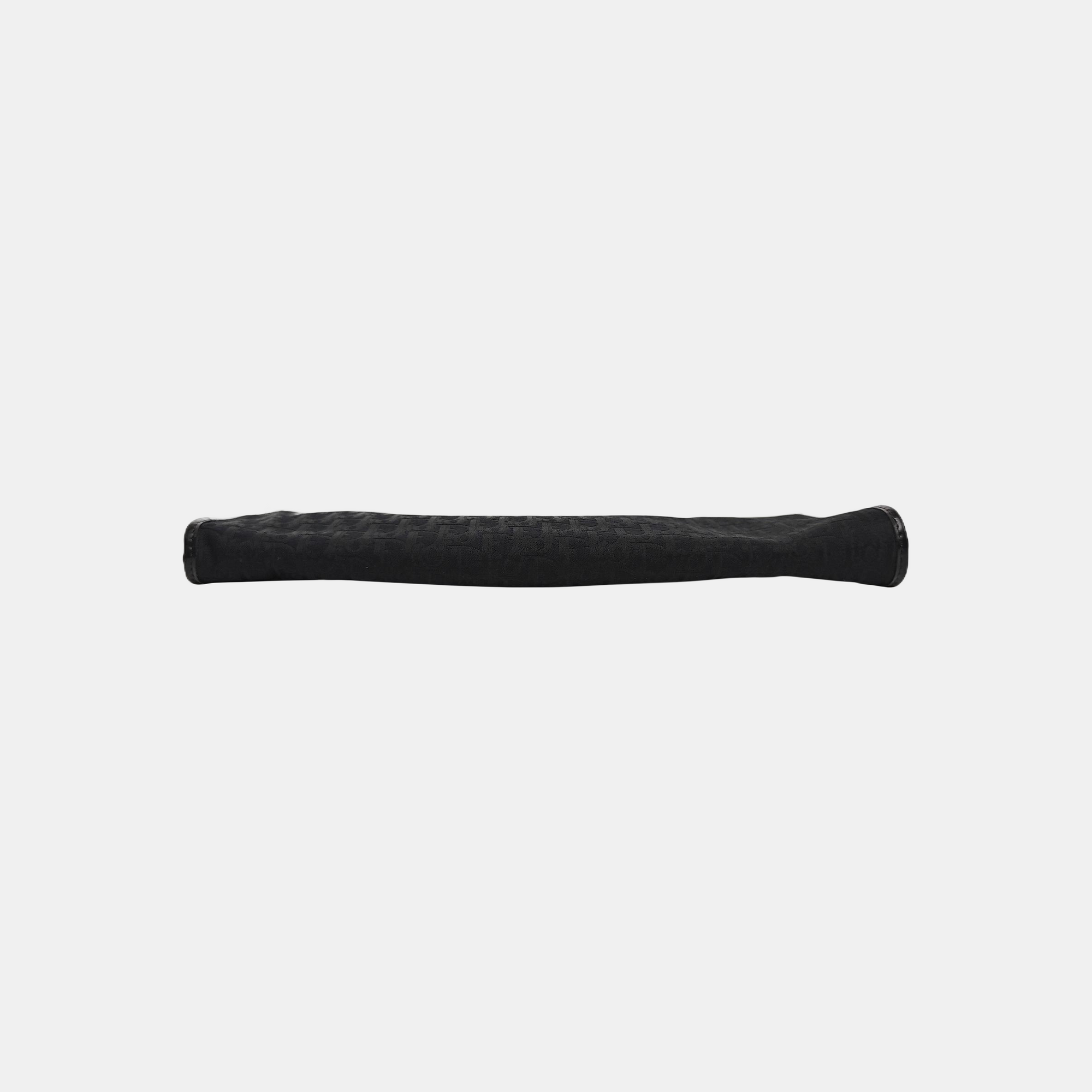 Oblique Canvas Clutch Black