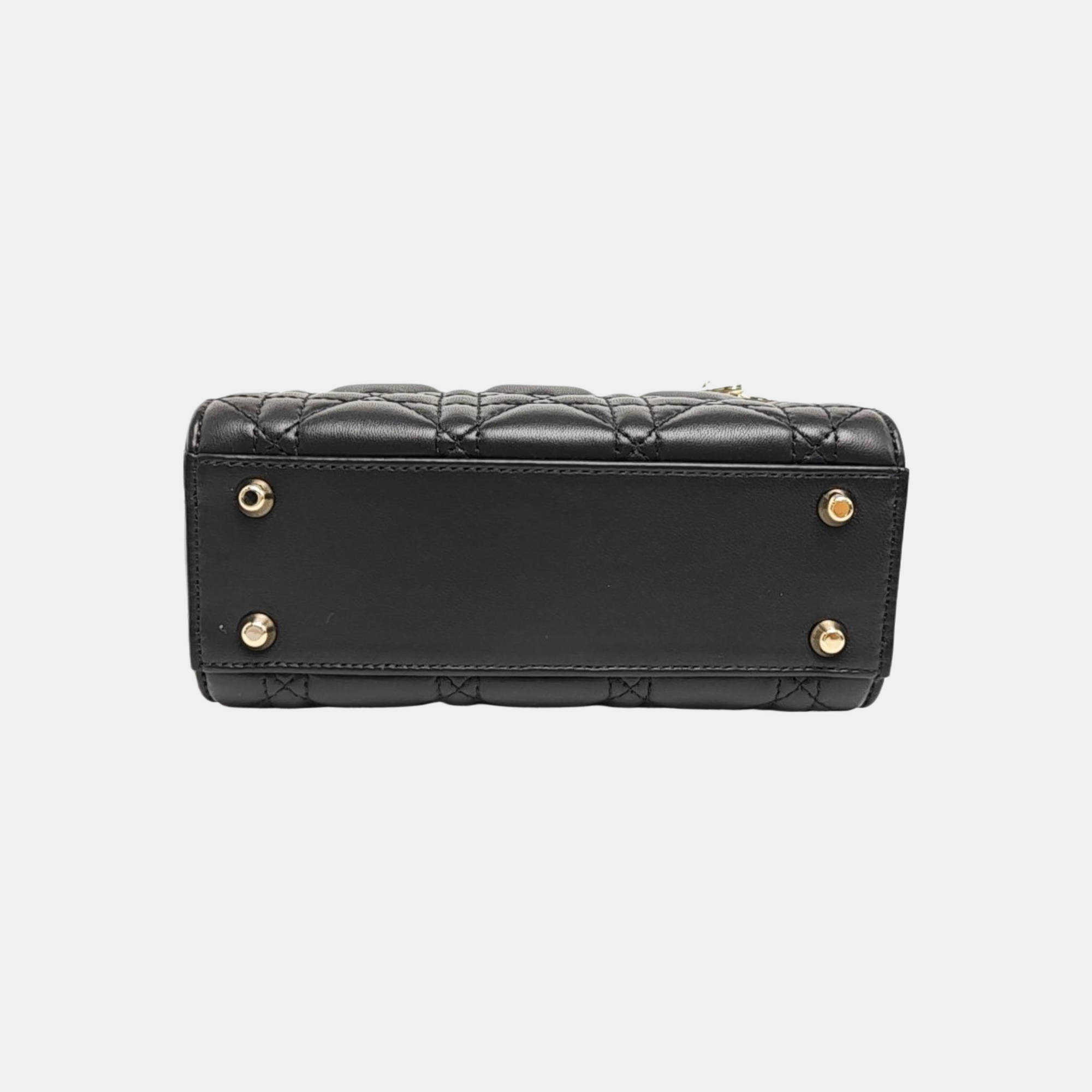 Lady Dior Mini Cannage Lambskin Black