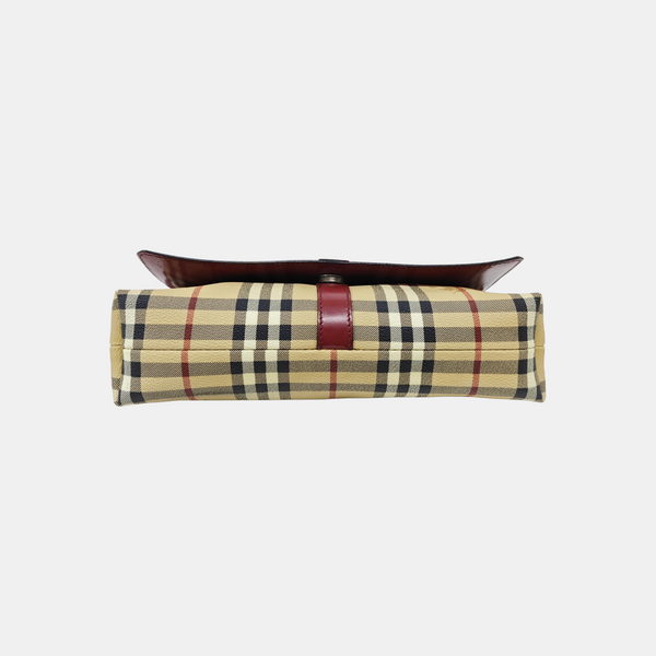 Coated Canvas Top Handle Bag Beige