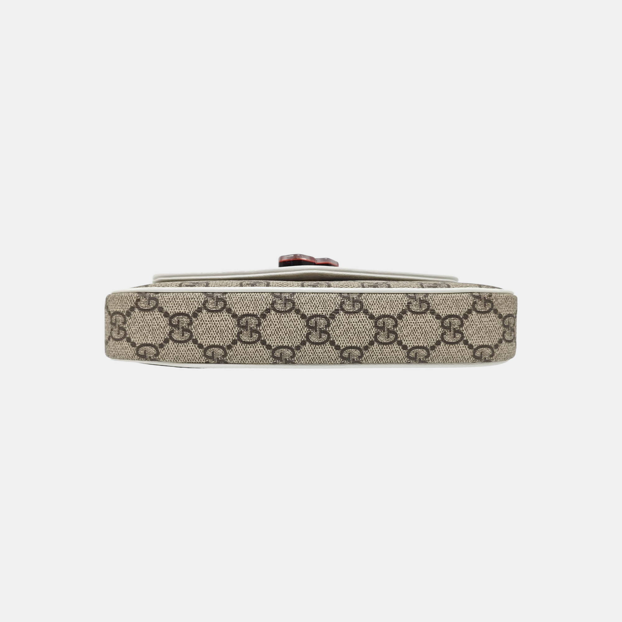 Ophidia Small Monogram Coated Canvas Beige