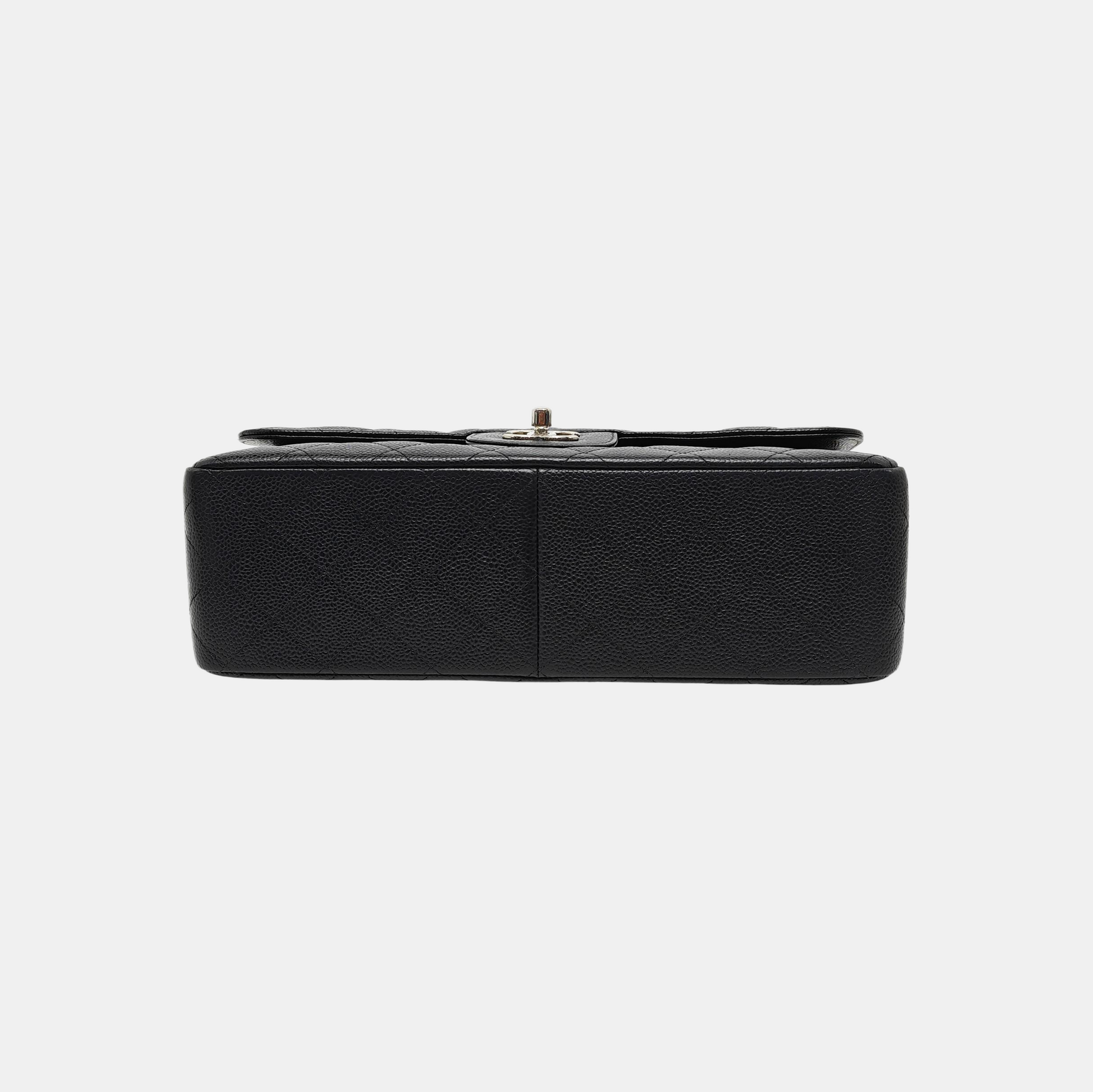CLASSIC FLAP Jumbo Quilted Grained Calfskin Black