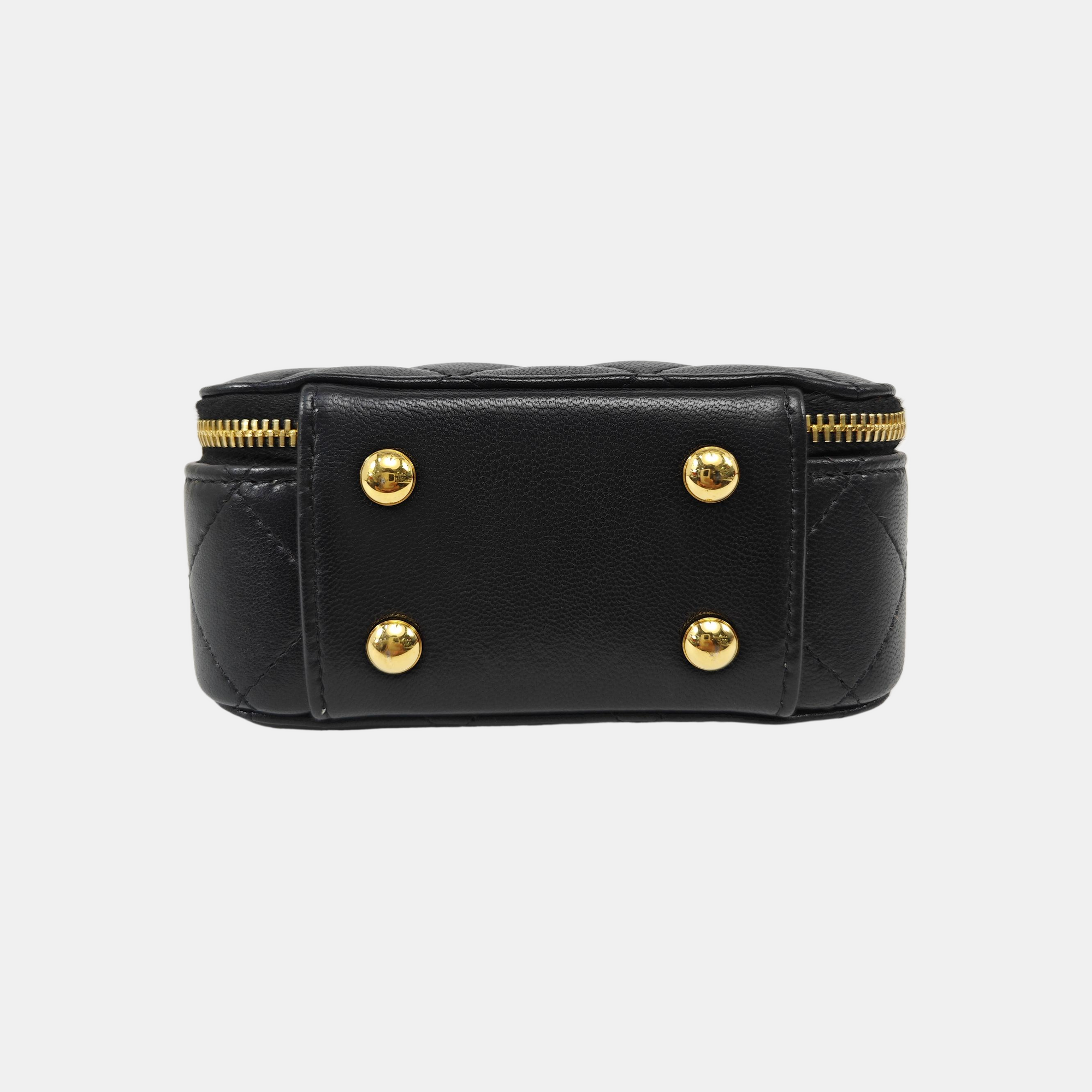 Quilted Lambskin Shoulder Bag Black