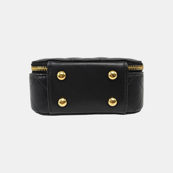 Quilted Lambskin Shoulder Bag Black