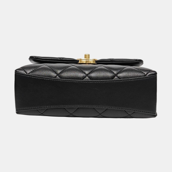 Quilted Lambskin Shoulder Bag Mini Black