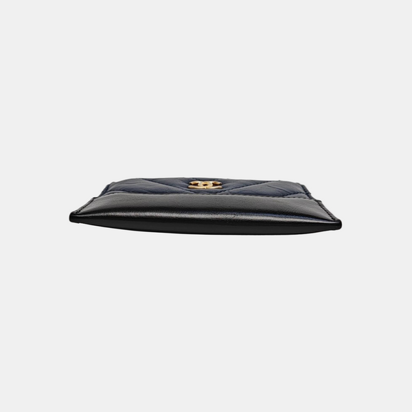 GABRIELLE Chevron Calfskin Blue Wallet