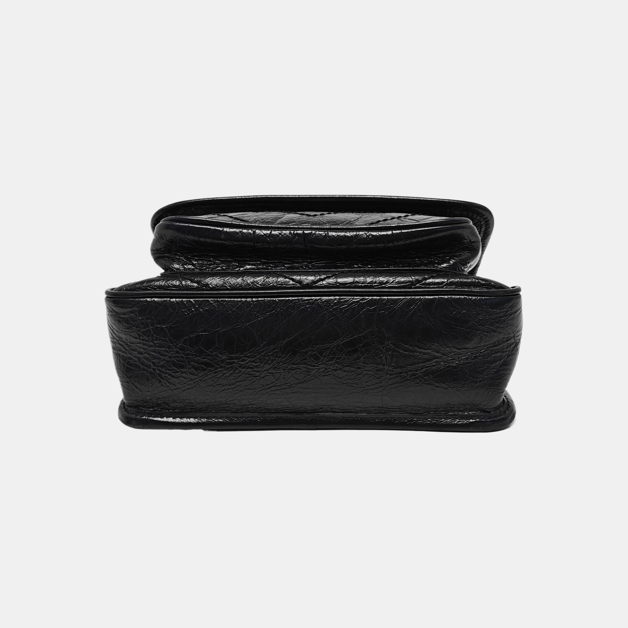 NIKI Small Chevron Calfskin Black