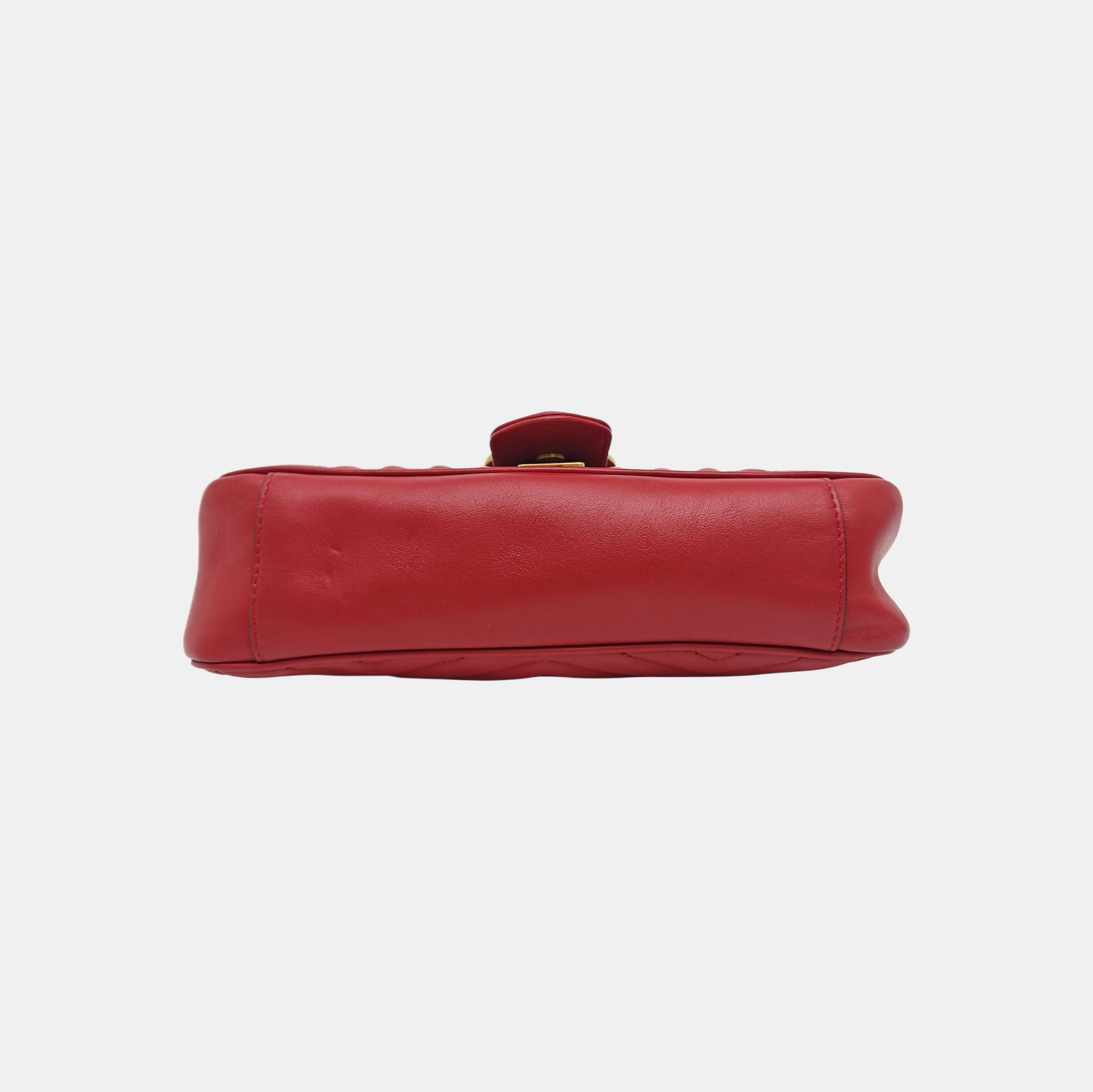 GG Marmont Medium Quilted Calfskin Red