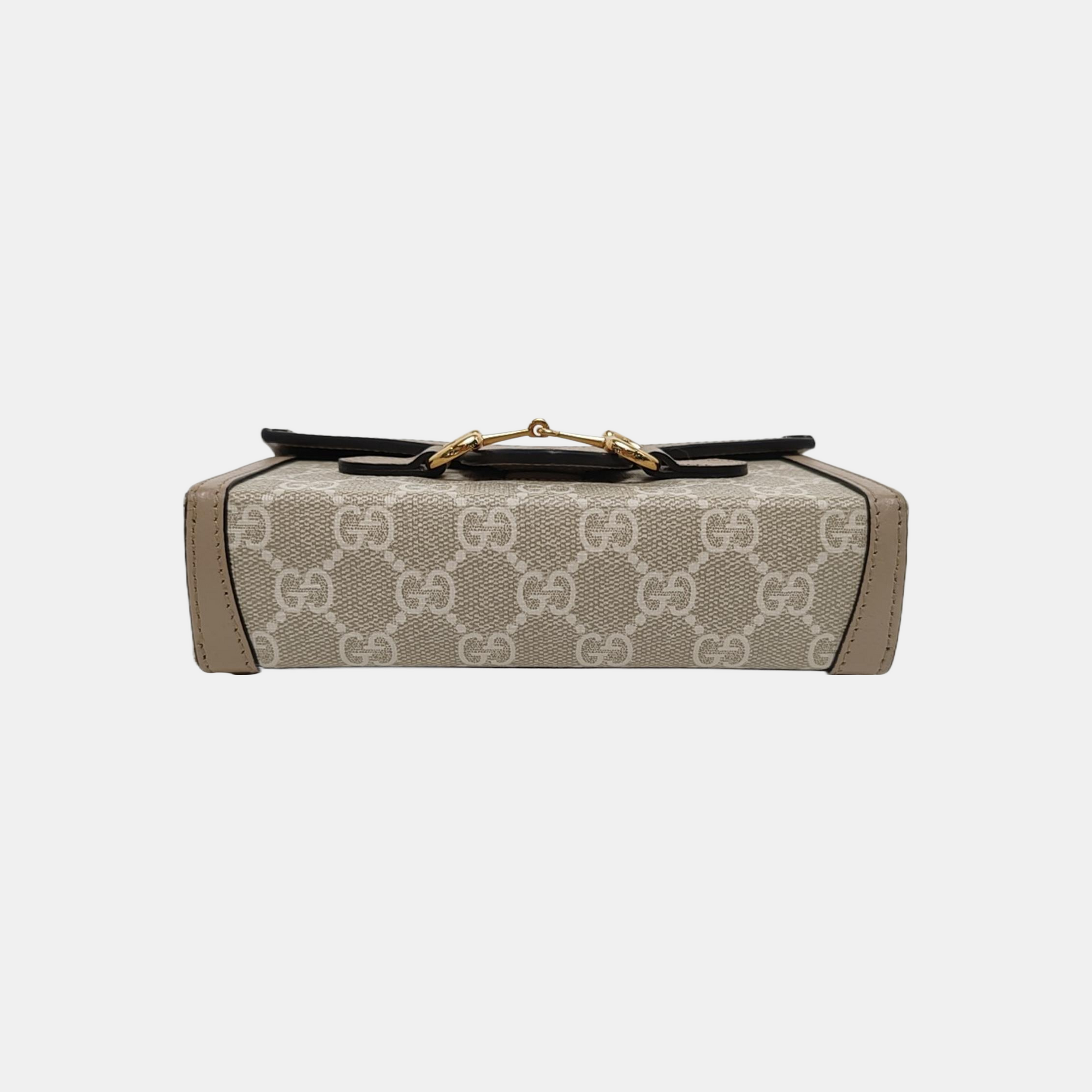 Authenticated pre-owned  Horsebit 1955 Mini Monogram Coated Canvas White - Shoulder Bag at Looply