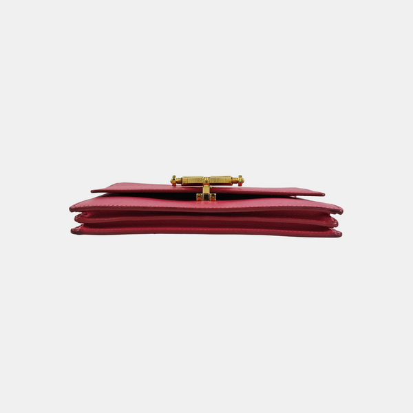 Saffiano Calfskin Shoulder Bag Mini Red