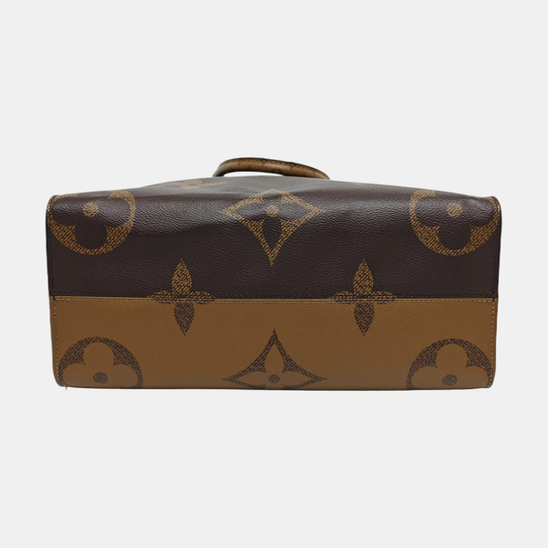 Authenticated pre-owned  ONTHEGO MM Monogram Coated Canvas Brown - Tote Bag at Looply