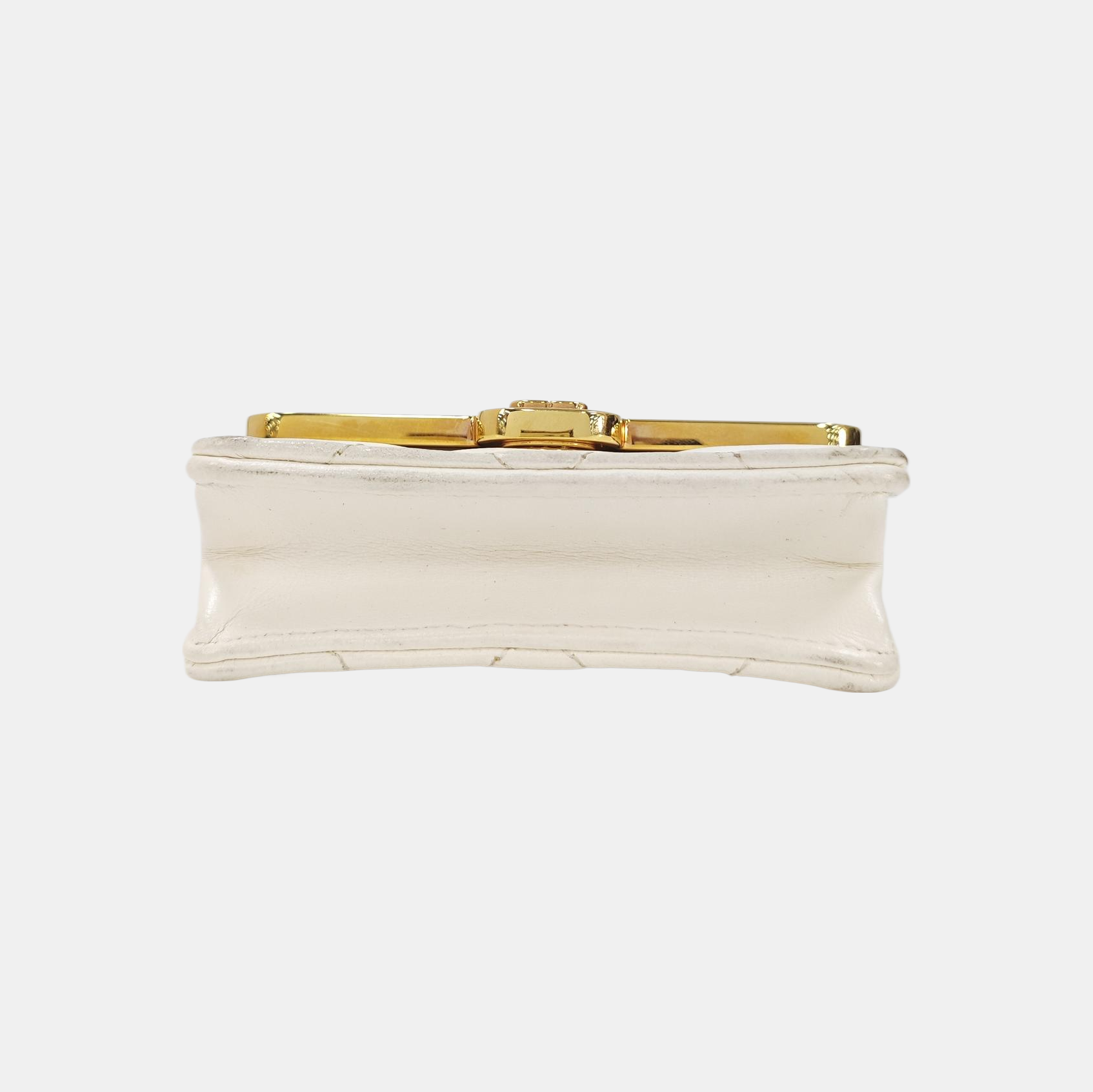 Quilted Lambskin Shoulder Bag White