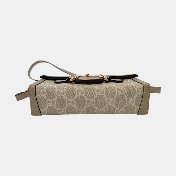 Horsebit 1955 Mini Monogram Coated Canvas Beige