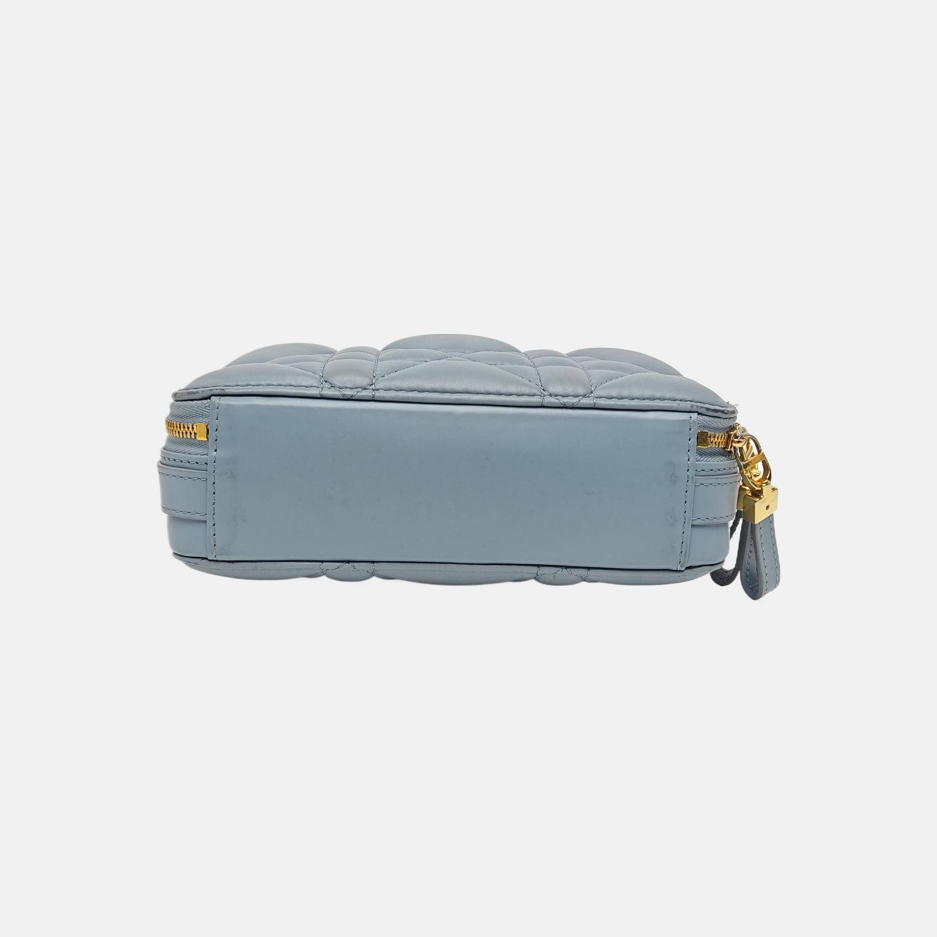 Cannage Calfskin Shoulder Bag Blue