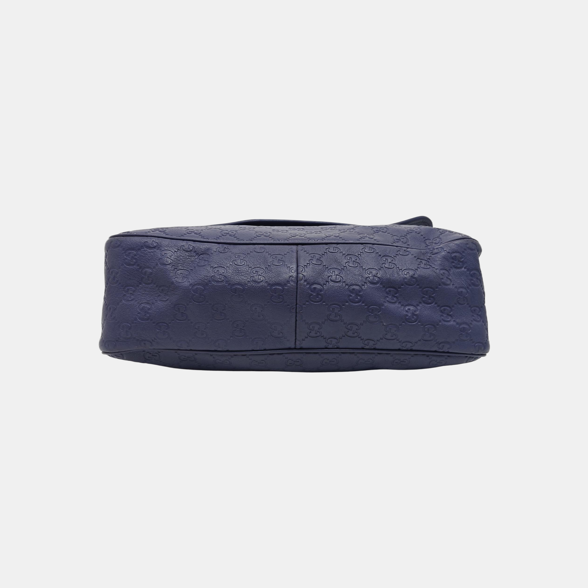 Monogram Calfskin Shoulder Bag Blue
