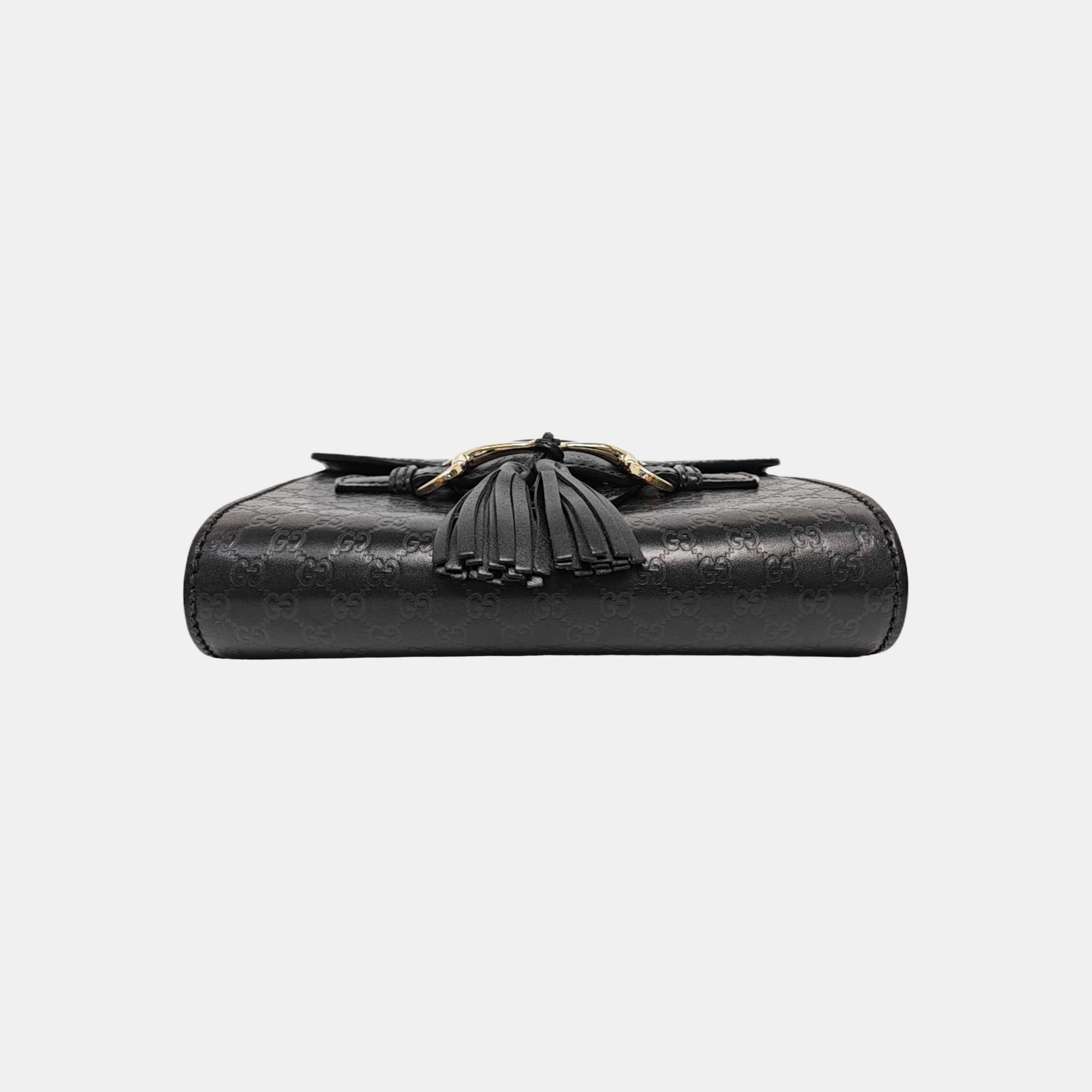 Emily Chain Mini Monogram Calfskin Black
