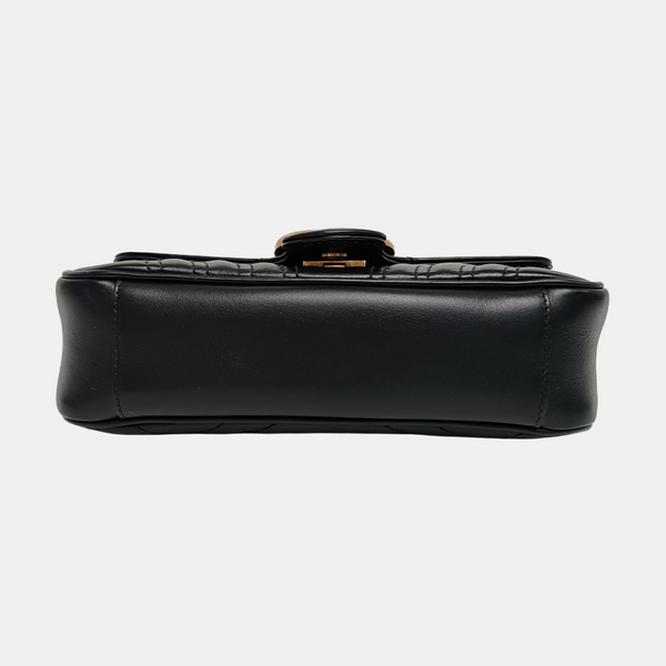 GG Marmont Small Quilted Calfskin Black
