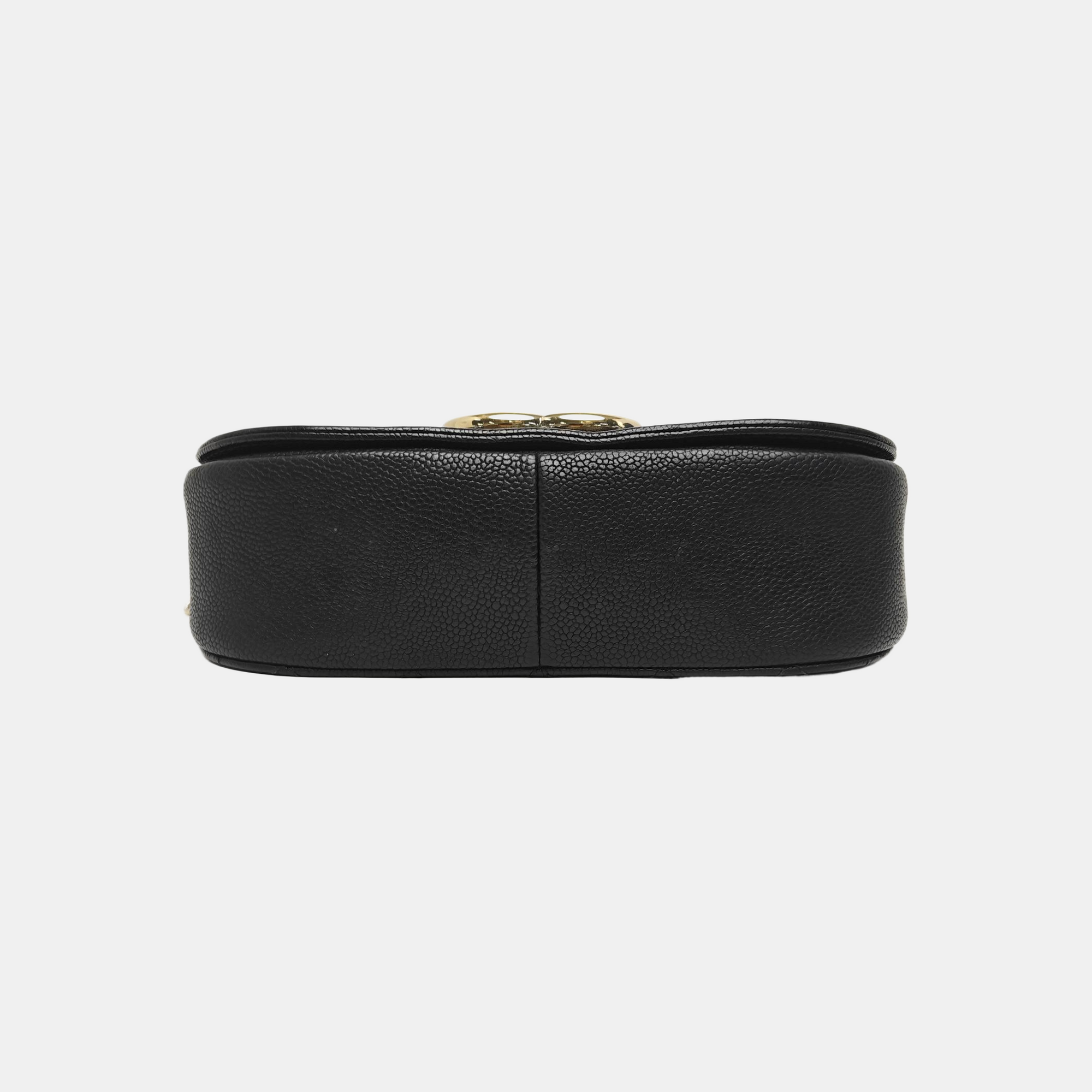 Quilted Grained Calfskin Shoulder Bag Black