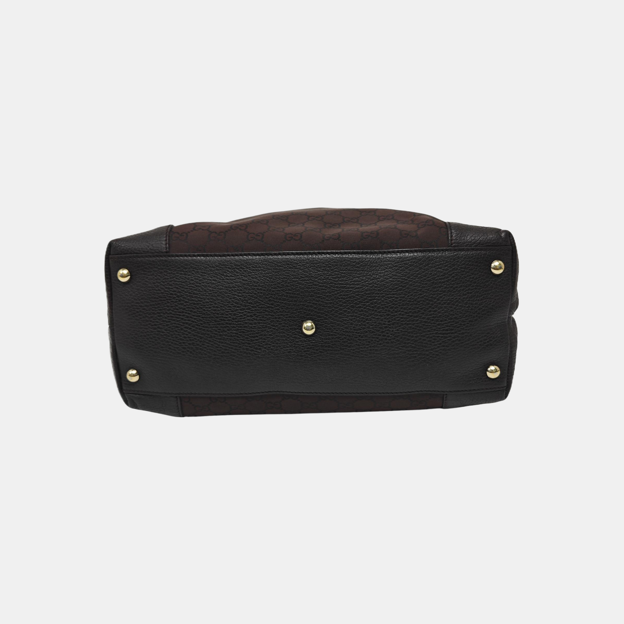 Monogram Nylon Tote Bag Brown
