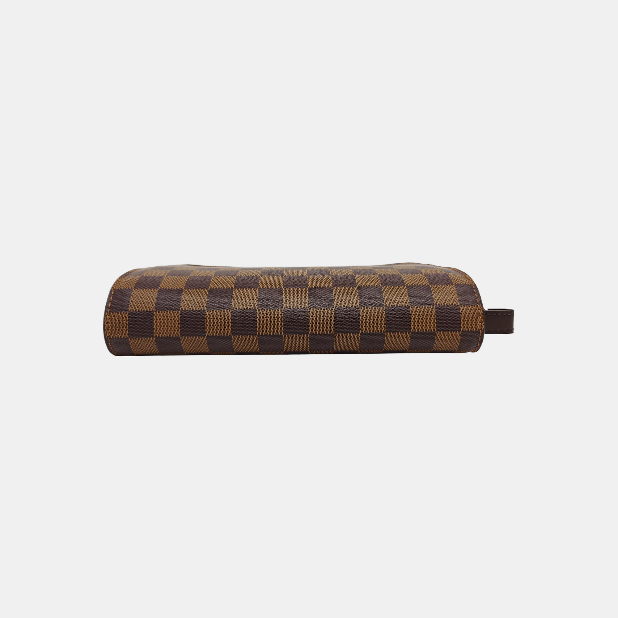 SAINT LOUIS Damier Ebene Coated Canvas Brown