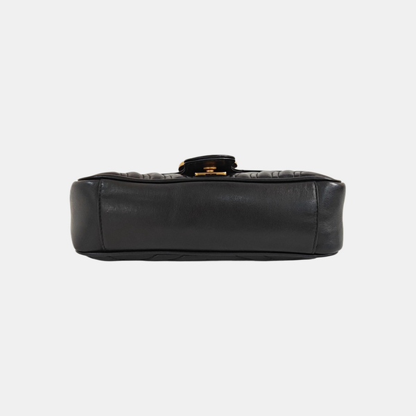 GG Marmont Small Quilted Calfskin Black