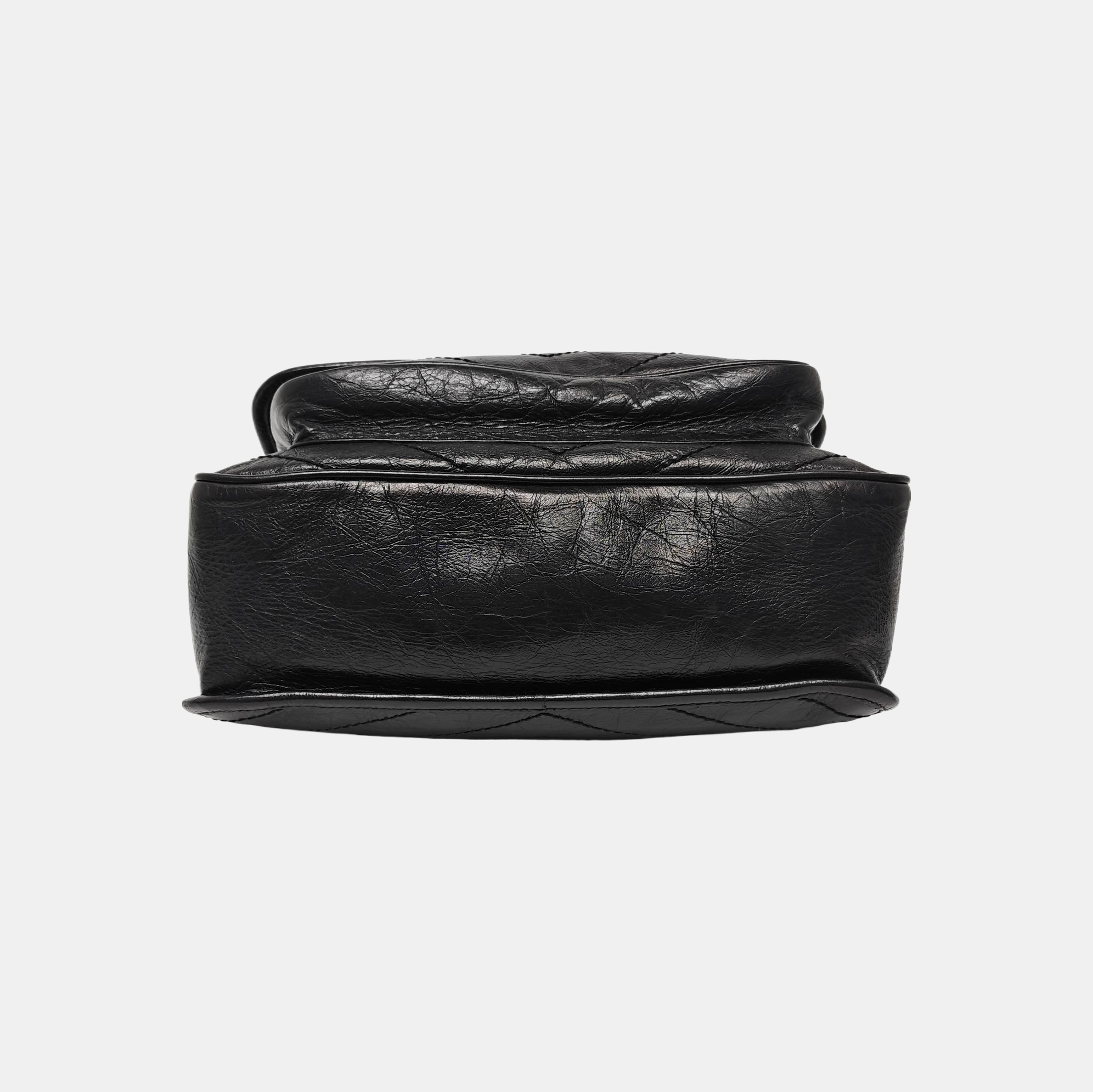NIKI Medium Chevron Calfskin Black