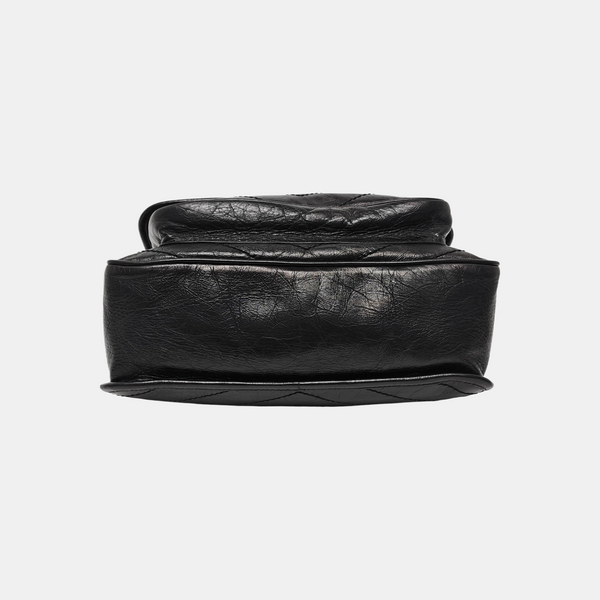 NIKI Medium Chevron Calfskin Black