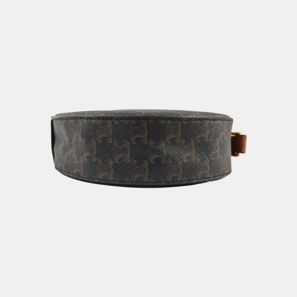 TRIOMPHE ROUND Mini Coated Canvas Brown