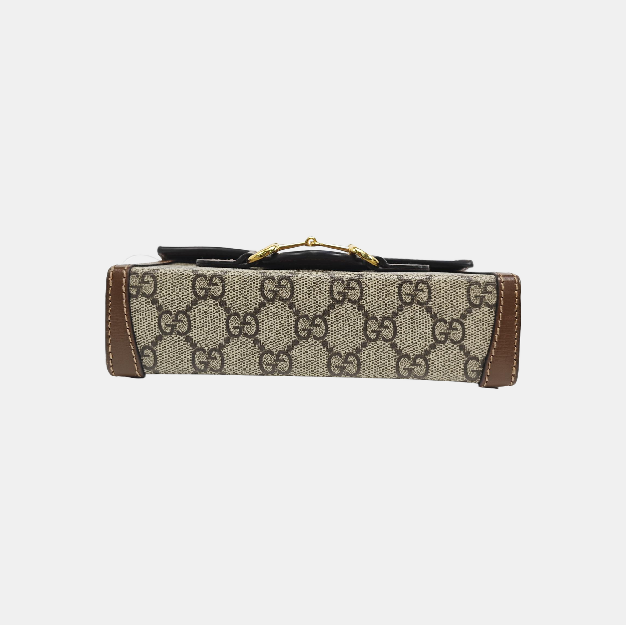 Horsebit 1955 Mini Monogram Coated Canvas Beige