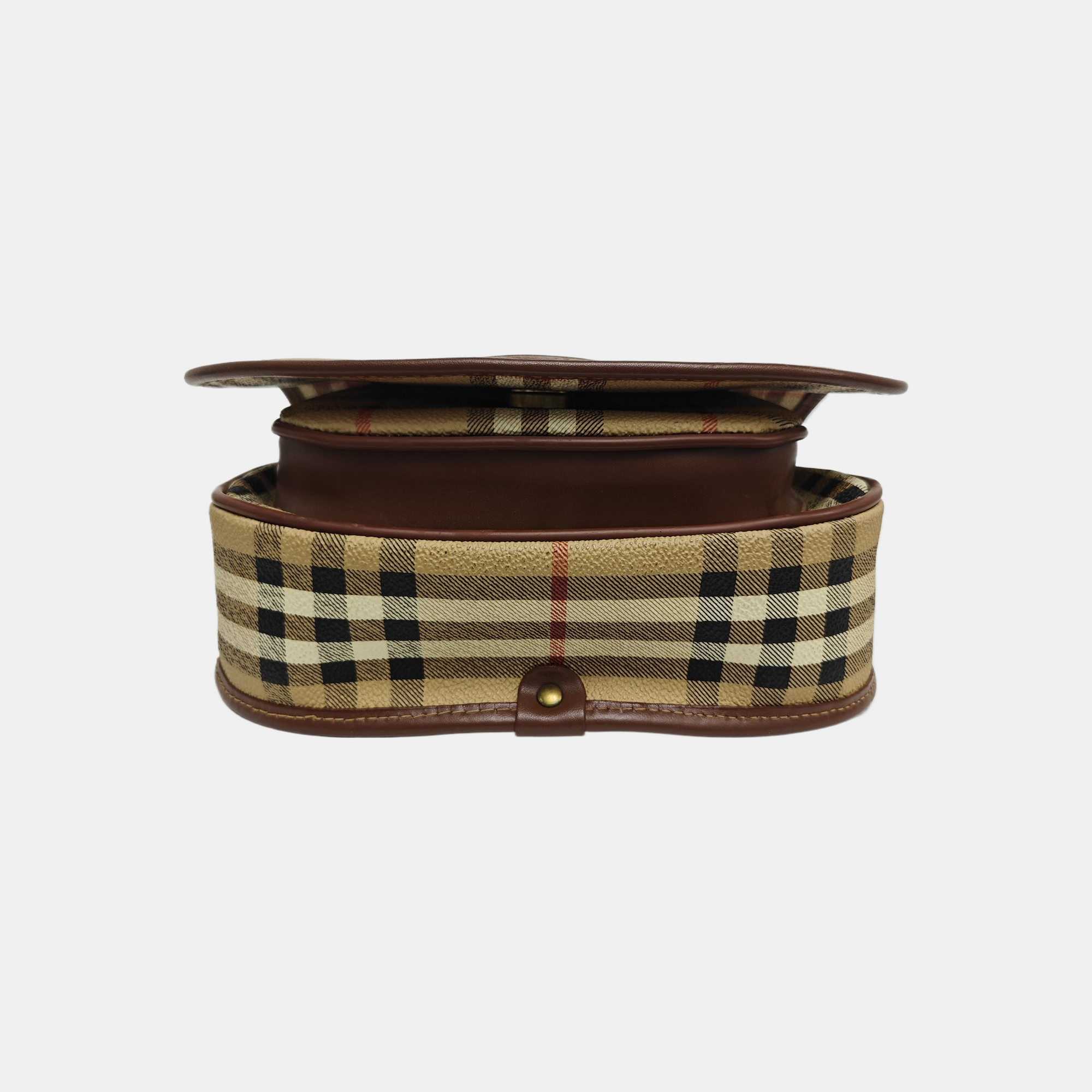 Coated Canvas Shoulder Bag Beige