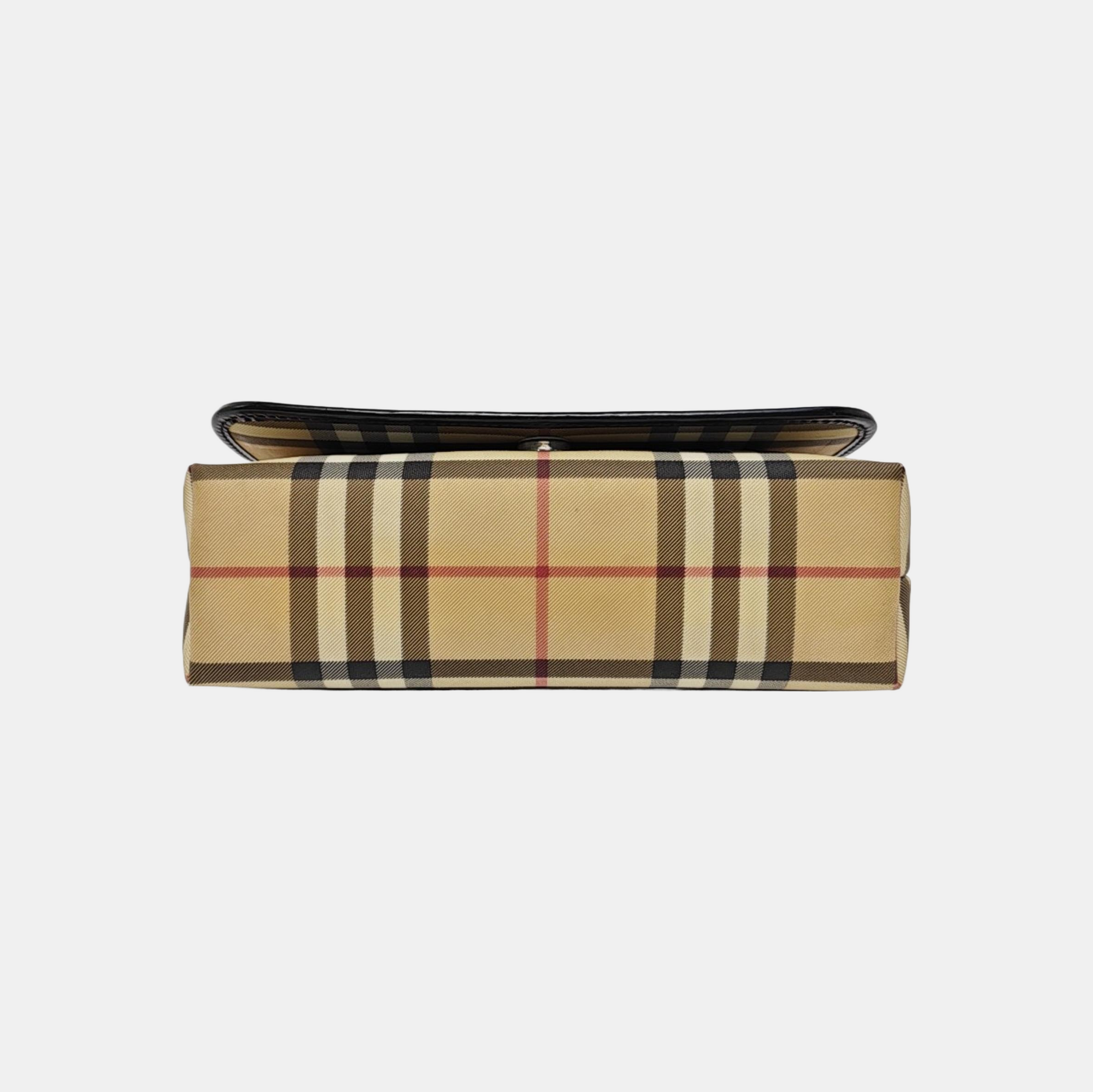 Coated Canvas Crossbody Bag Beige