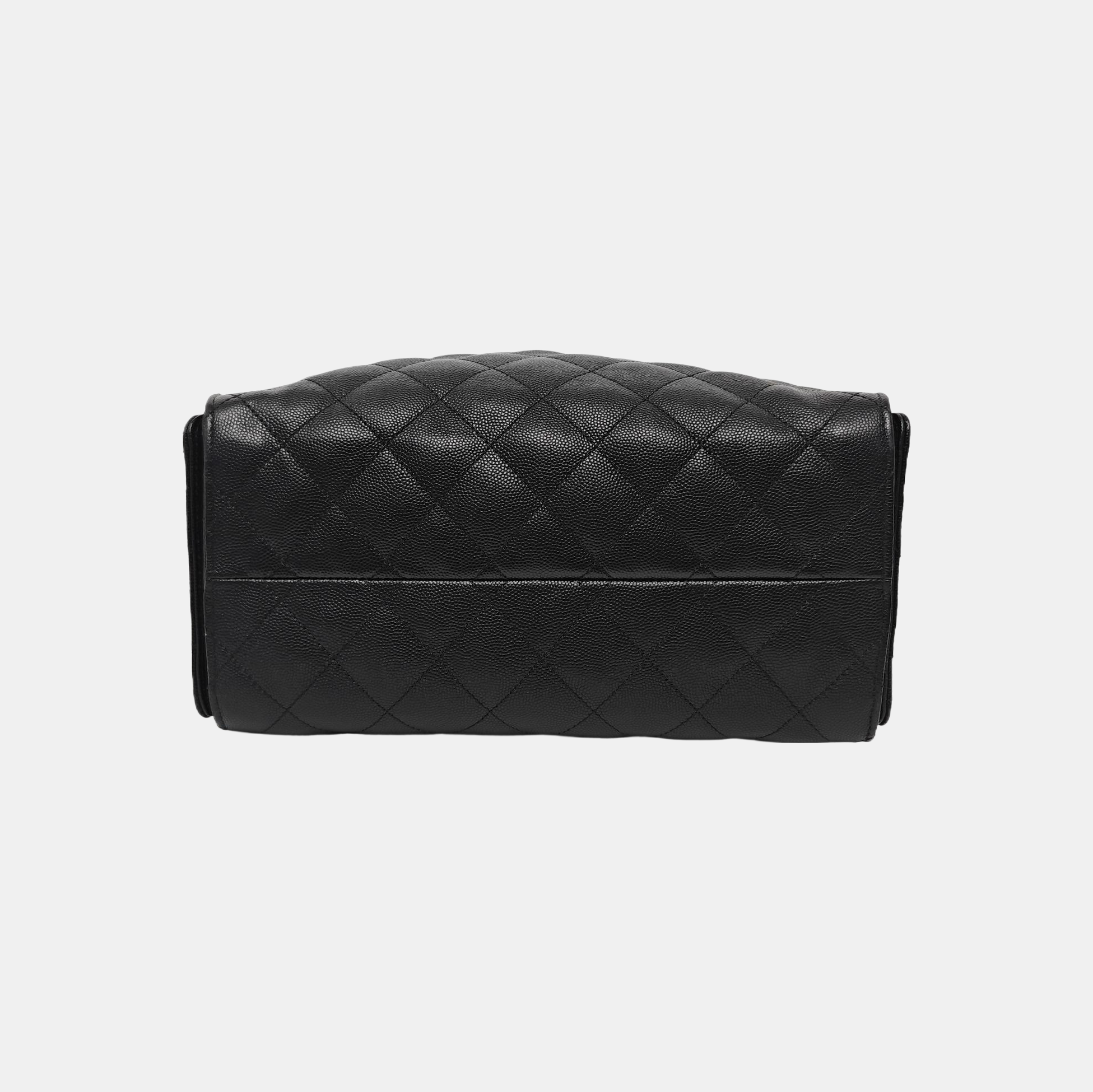 CHANEL 25 Small Quilted Grained Calfskin Black