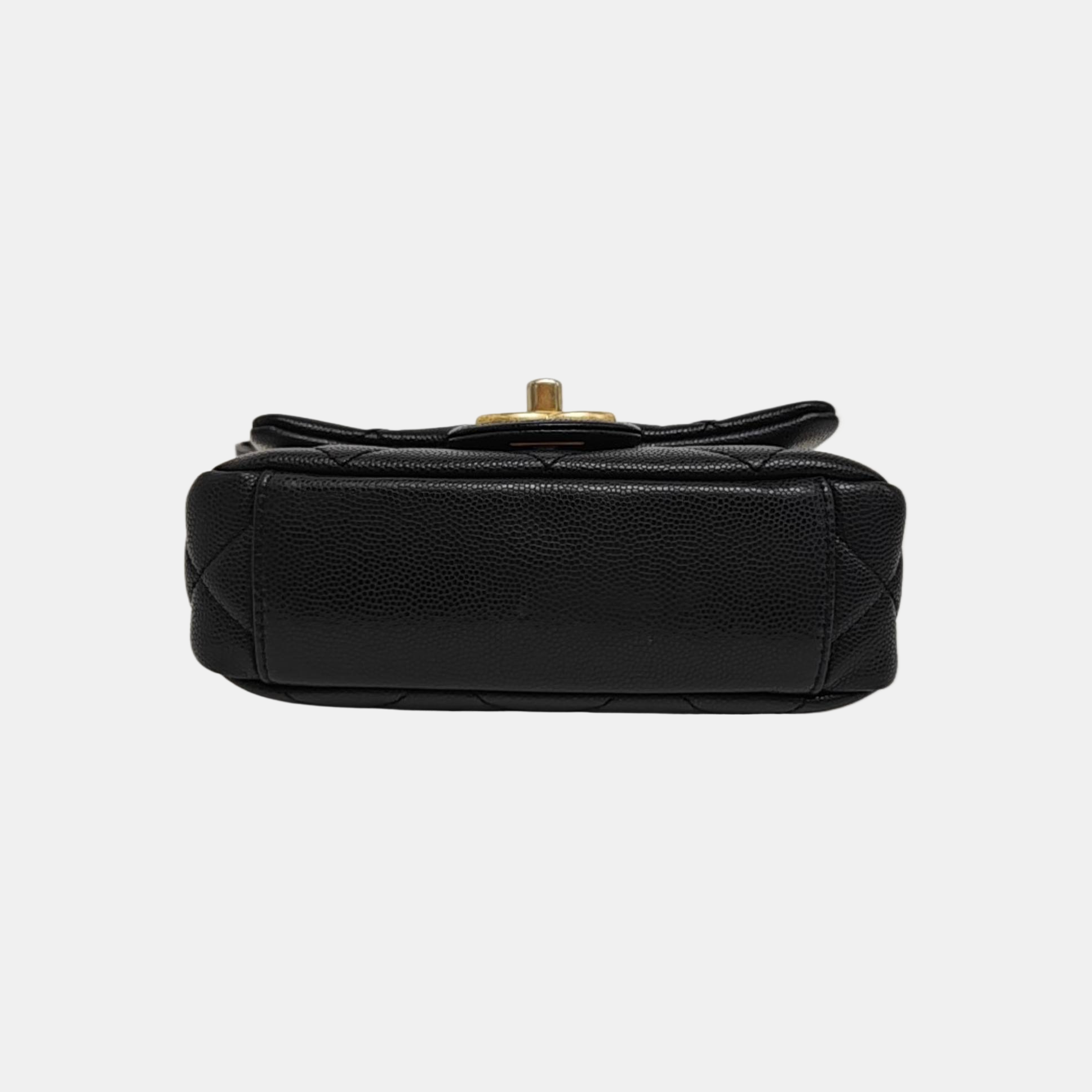 CLASSIC FLAP Mini Quilted Grained Calfskin Black
