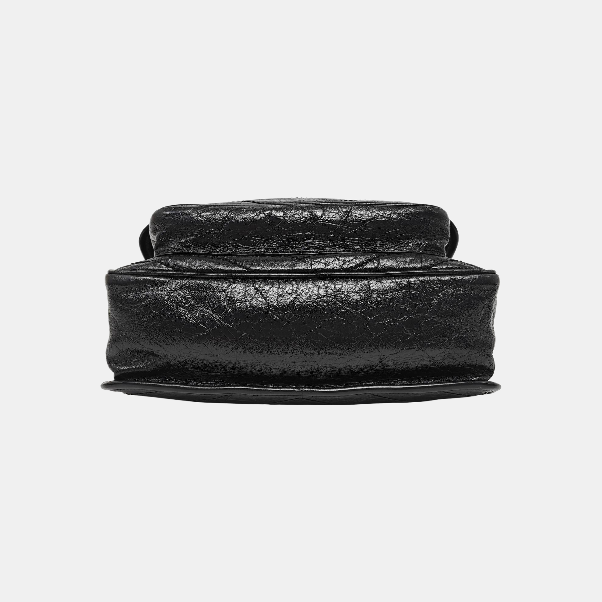 NIKI Medium Chevron Calfskin Black