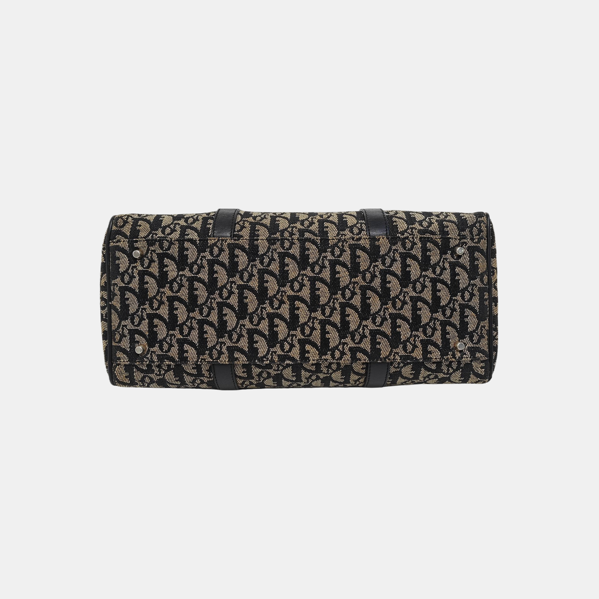 Oblique Canvas Top Handle Bag Gray